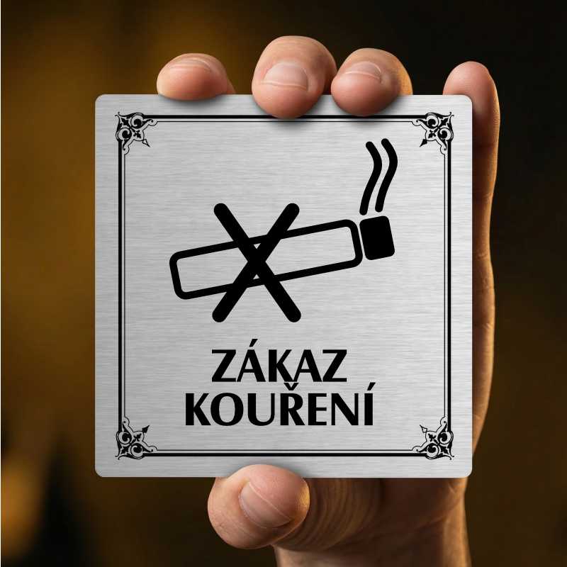 Zákaz kouření, 80x80mm, zlatá, Nevada